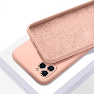 Luxury Liquid Silicone Case on For IPhone 11 Pro Max Cover Soft Silicone Back Case IPhone 11 Pro Max Case Camera Protection